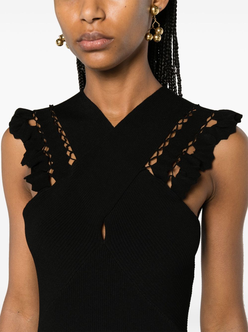 Shop Ulla Johnson Fiora Ribbed Maxi Dress In Black