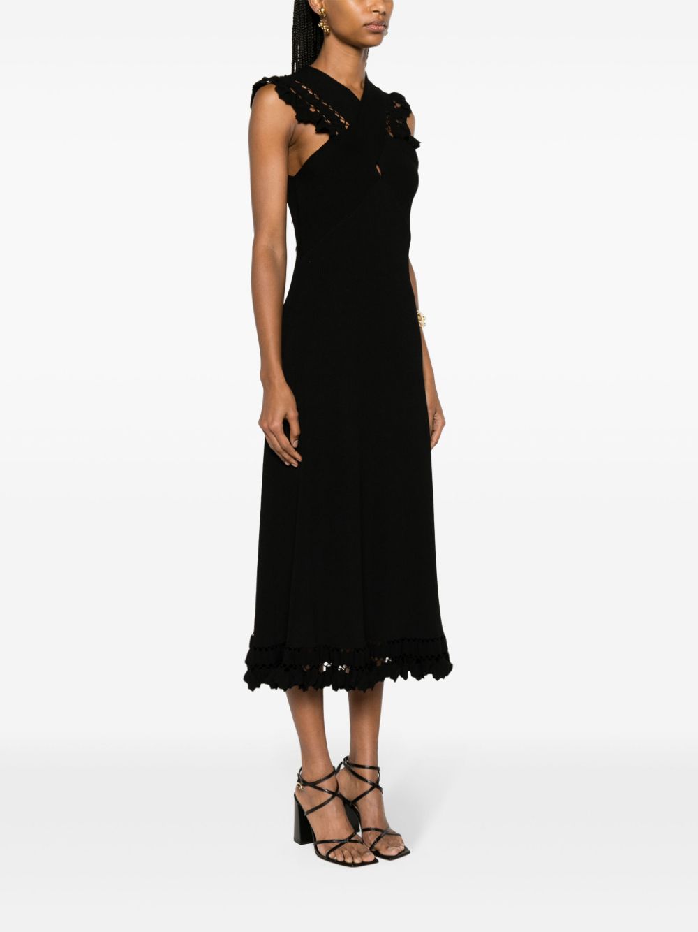 Shop Ulla Johnson Fiora Ribbed Maxi Dress In Black