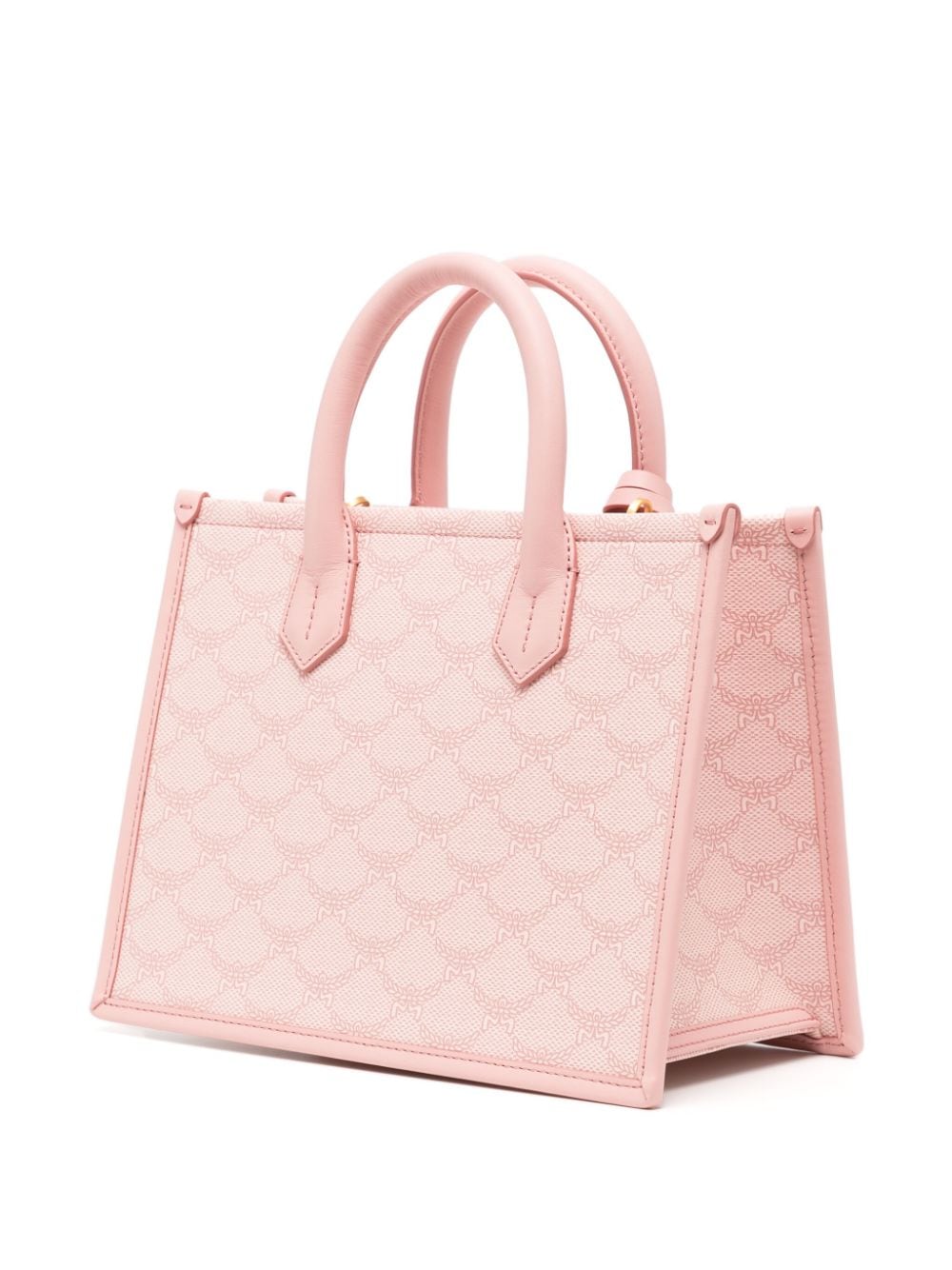 Shop Mcm Small Himmel Lauretos Tote Bag In Pink