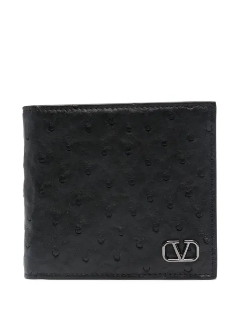 Valentino Garavani ostrich-effect leather wallet