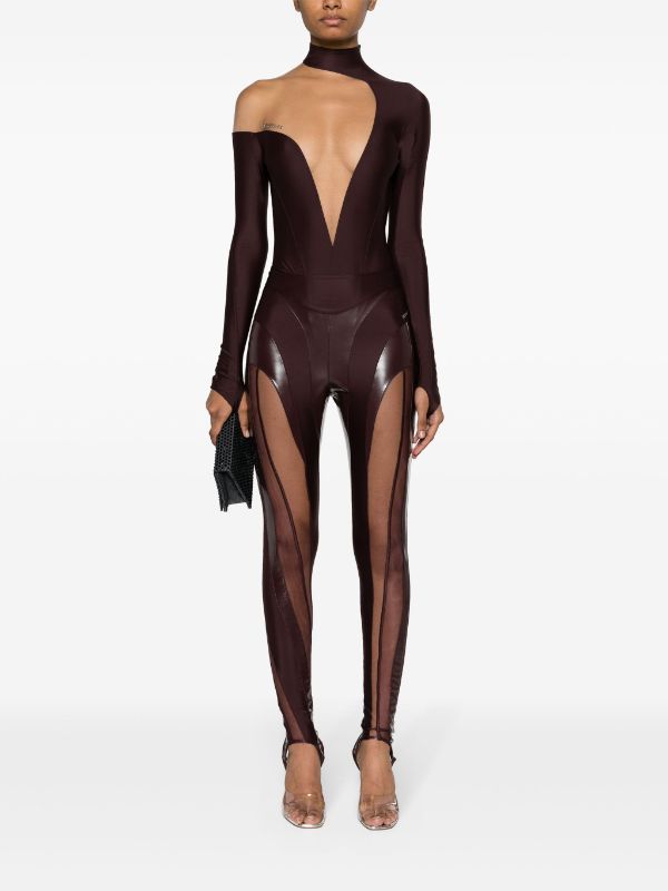 Paneled stirrup leggings in metallic - Mugler