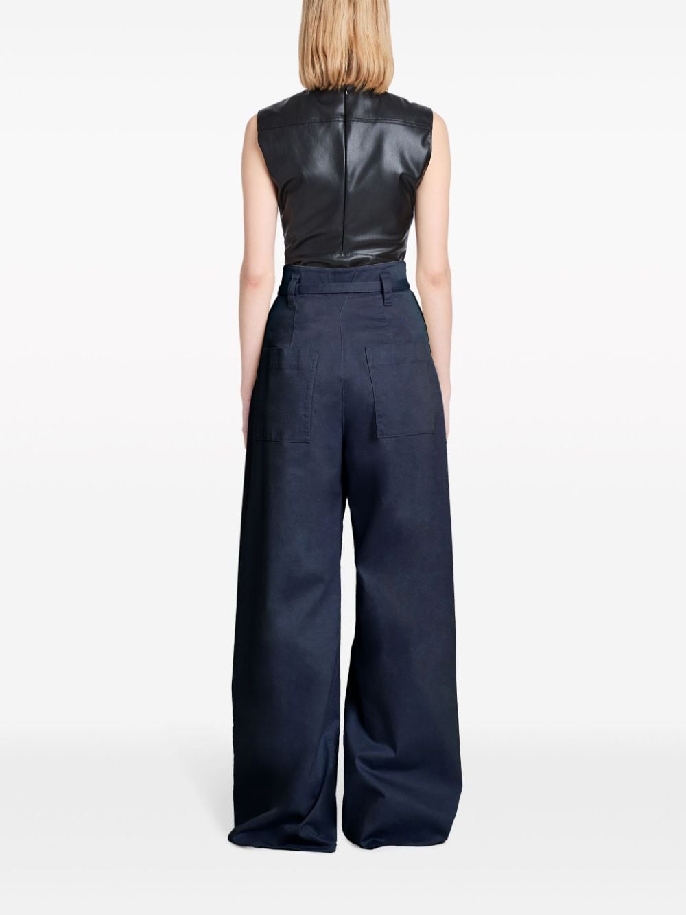 Shop Proenza Schouler White Label Raver High-waisted Trousers In Blau