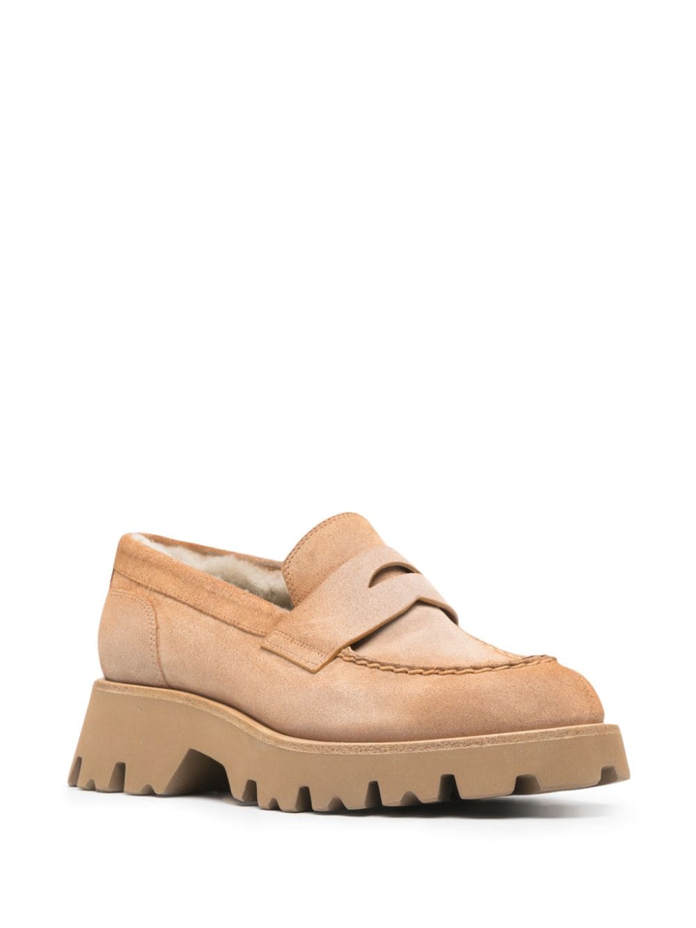 PENNY SLOT SUEDE LOAFERS