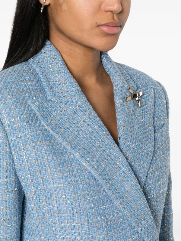 Genny Cropped Tweed Jacket | Blue | FARFETCH