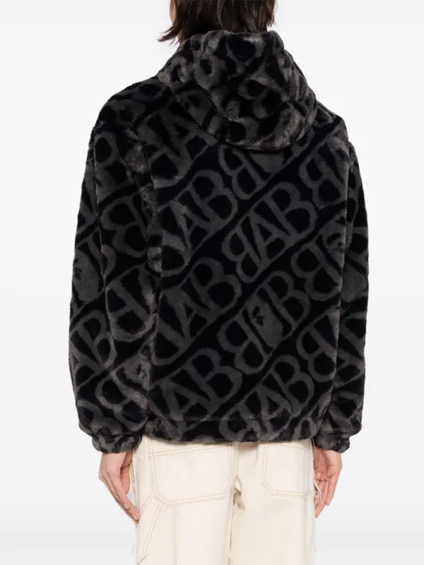 A BATHING APE® monogram-pattern faux-fur Jacket - Farfetch