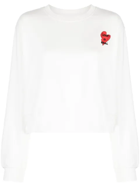 izzue slogan-embroidered cotton sweatshirt