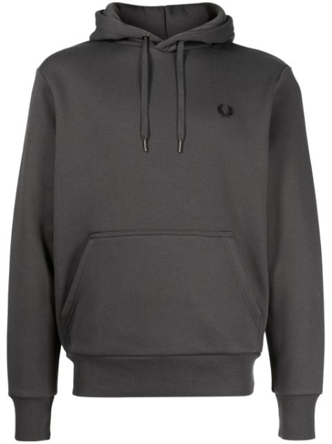 logo-embroidered logo-tape drawstring hoodie