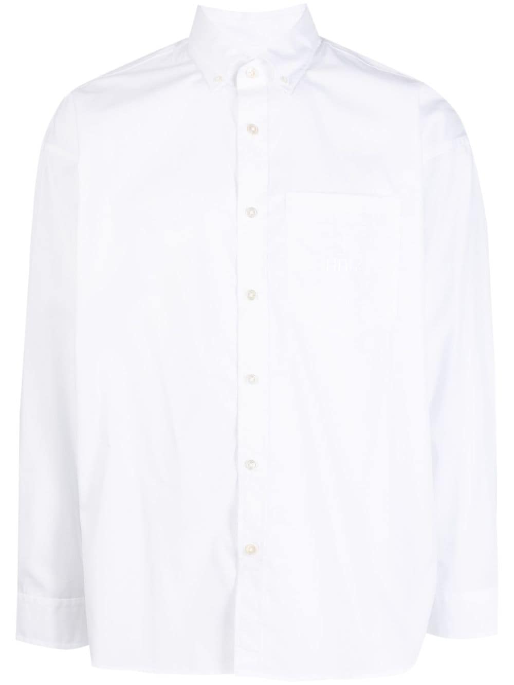 Izzue Logo-appliqué Cottons Shirt In Weiss