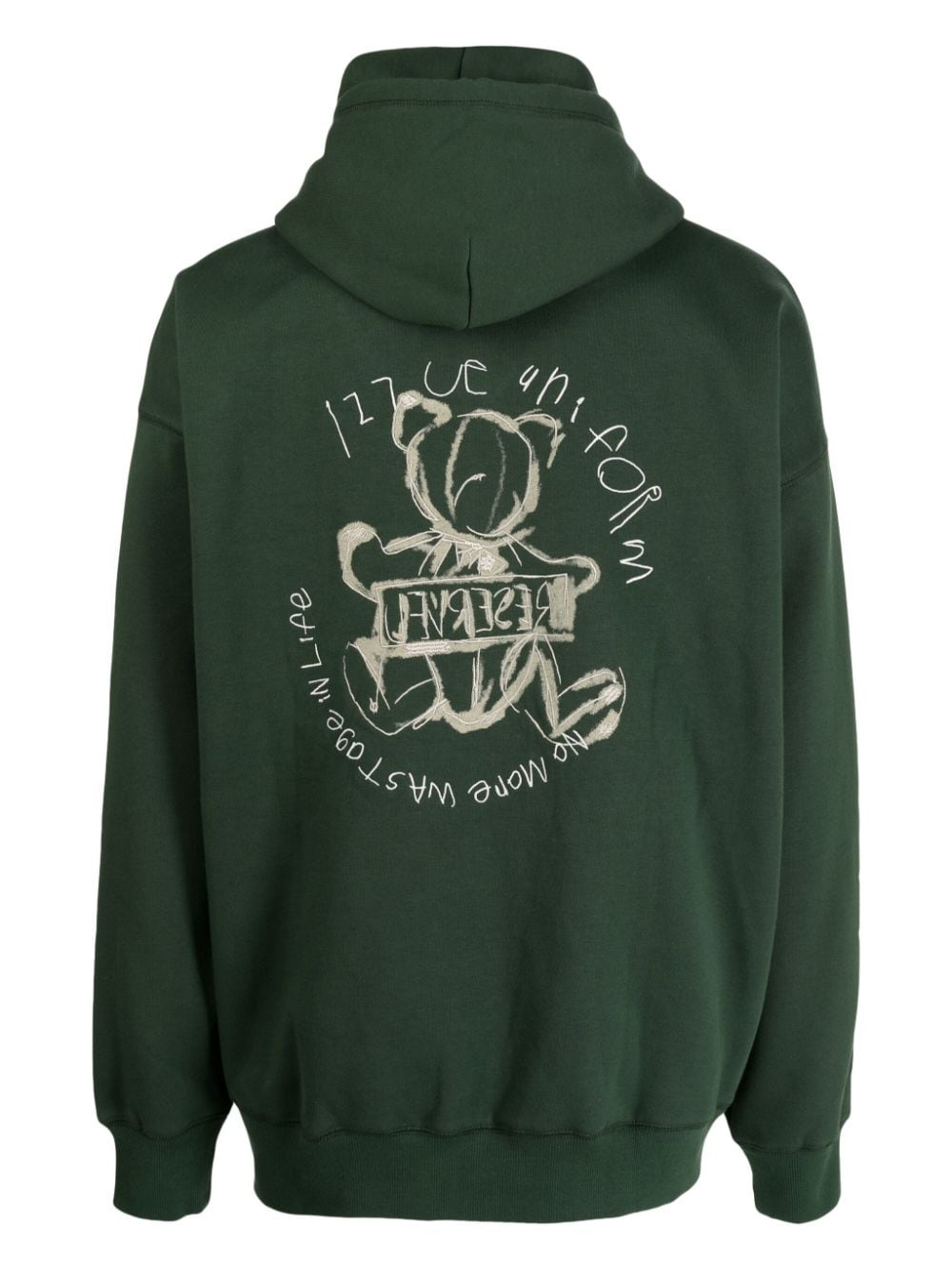 Shop Izzue Logo-embroidered Drawstring Hoodie In Green
