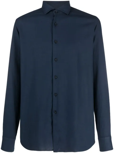 Xacus cutaway-collar cotton shirt 