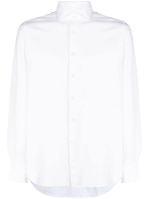 Xacus chemise en coton à col biaisé 