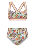 ETRO Bouquet-print bikini set - Blue