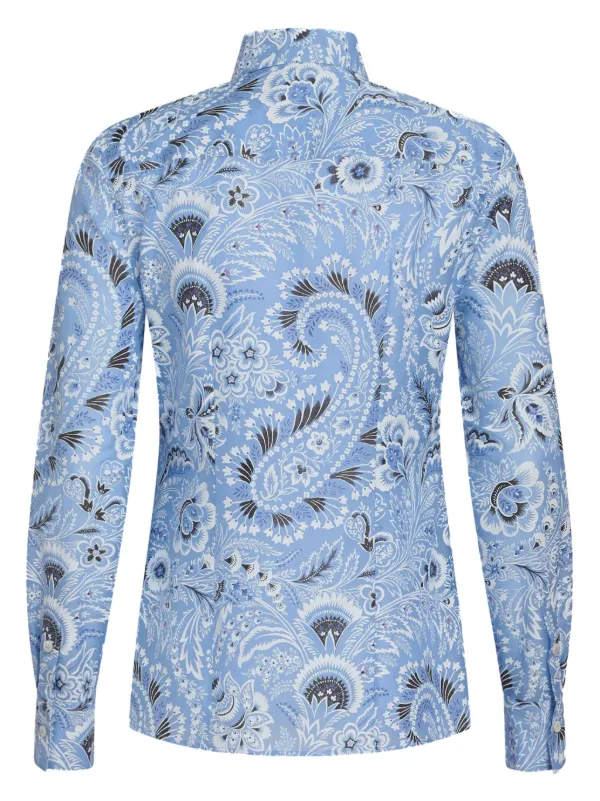 最安 読み方 Blend Cotton paisley-print ETRO Shirt FARFETCH | Blue | トップス