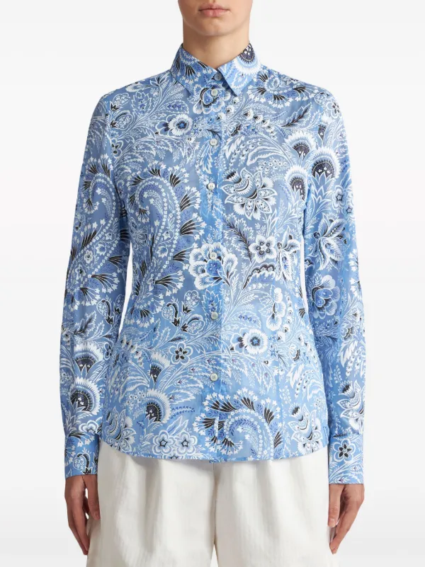 ETRO - Pinstripe Shirt - Paisley Collar & Cuffs - 42/L-XL