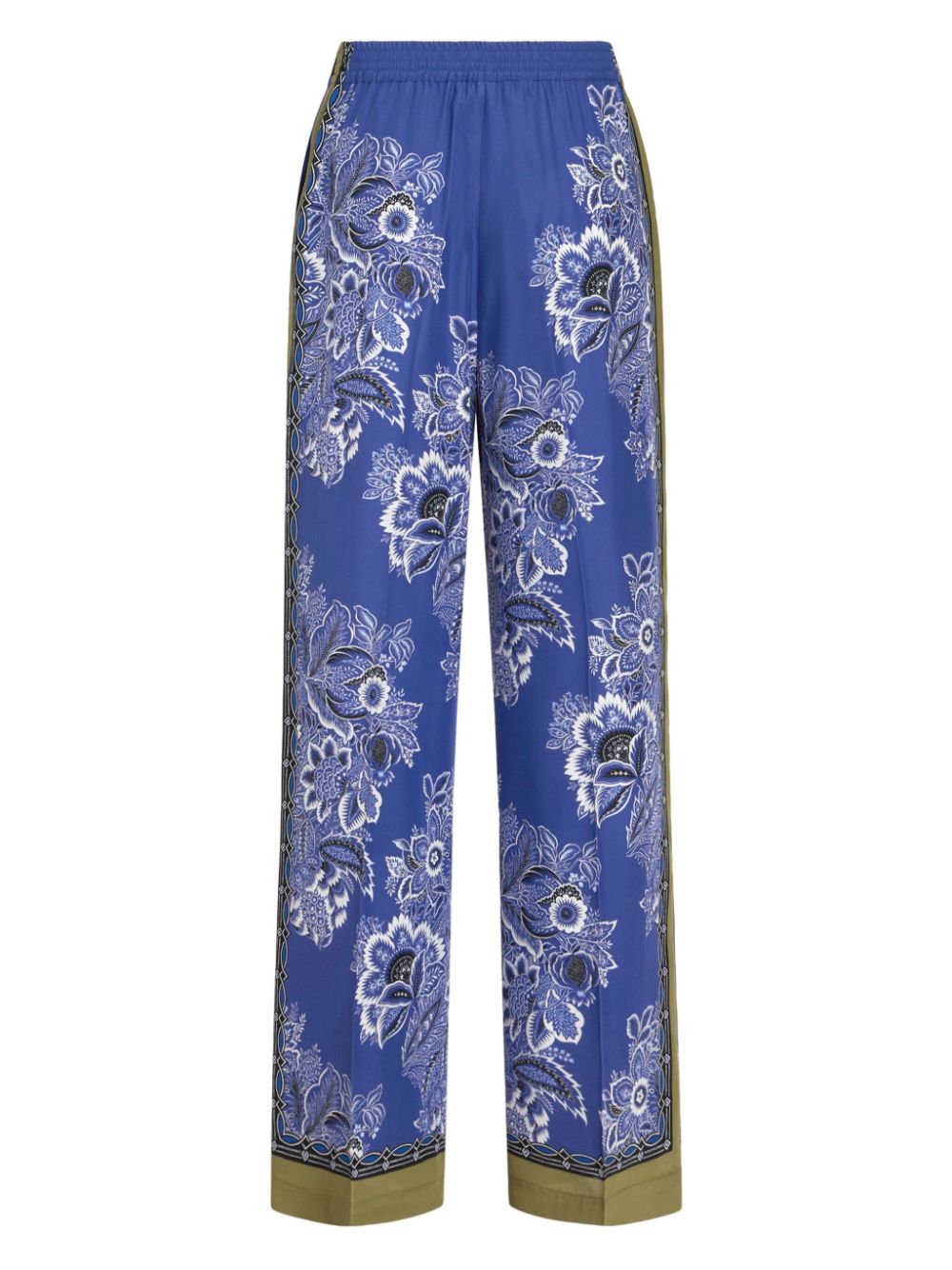 ETRO bandana-print straight-leg silk trousers Women