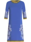 ETRO floral-print cady shift dress - Blue