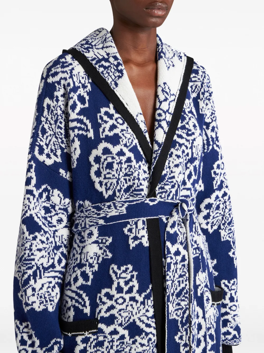 ETRO Jas met bloemjacquard Blauw