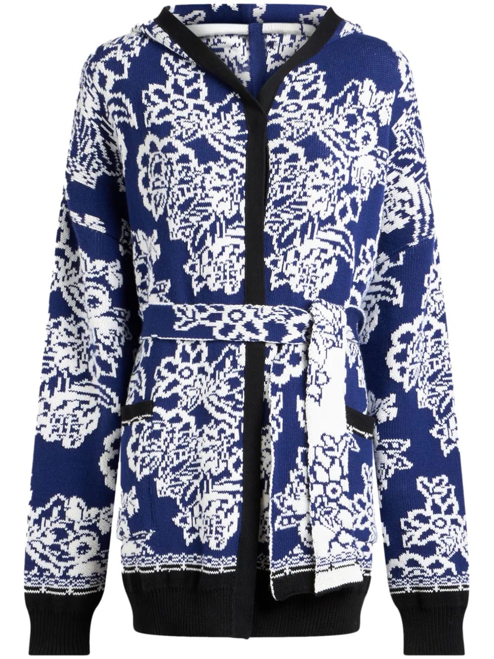 Etro Floral-jacquard Hooded Cardi-coat