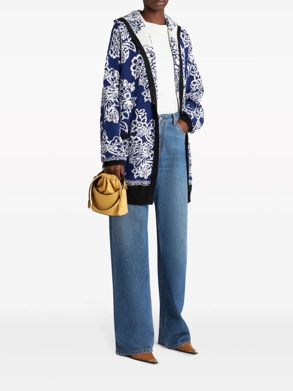 ETRO Jas met bloemjacquard Blauw
