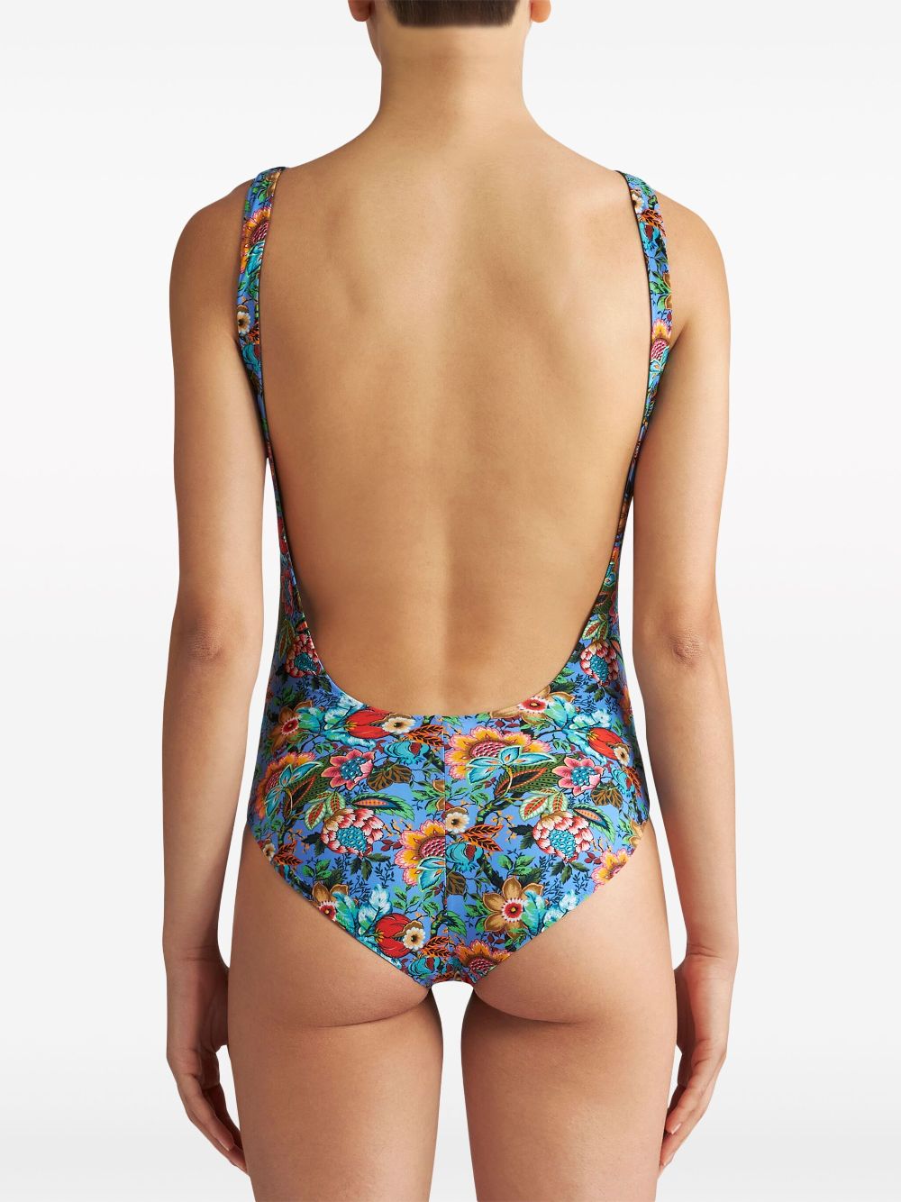 ETRO Bouquet-print open-back swimsuit Women