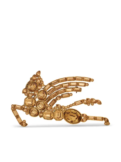 ETRO Pegaso crystal-embellished brooch