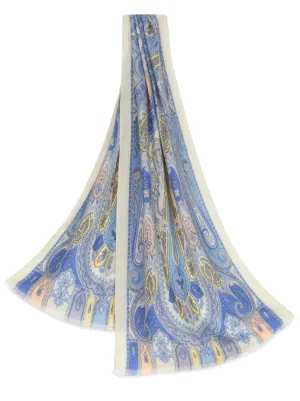 美品　ETRO ペイズリー柄 シルクスカーフ フリーサイズ ETRO ペイズリー スカーフ | ブルー | FARFETCH JP