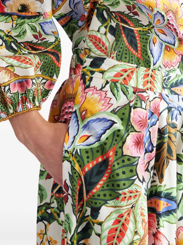 ETRO Gonna Midi a Fiori Plissettata | Bianco | FARFETCH IT
