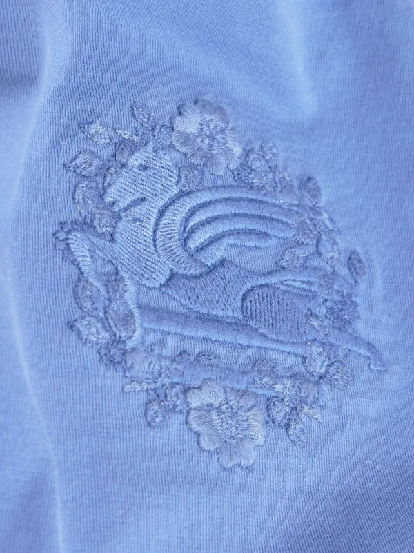 ETRO Pegaso-embroidered Cotton T-shirt | Blue | FARFETCH TR