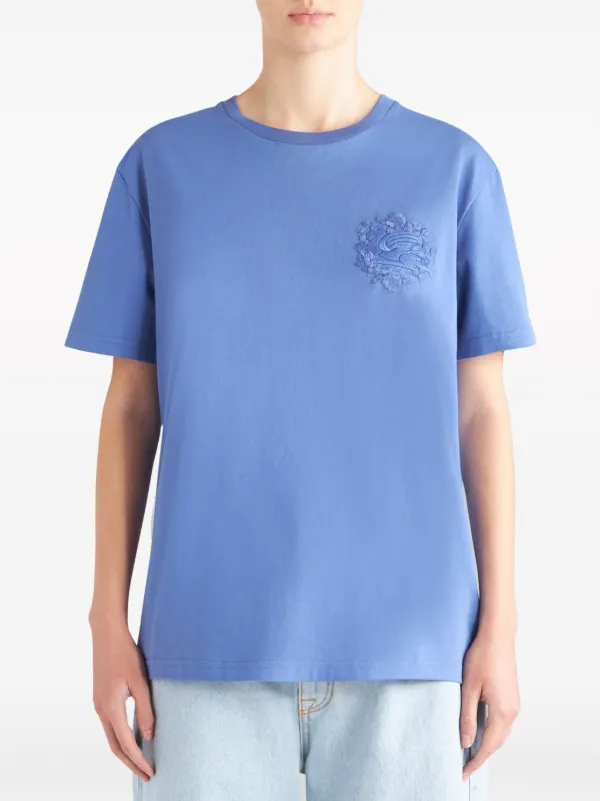 Tシャツ・カットソー ETRO COTTON T-SHIRT WITH PEGASUS embroidered maxi-pegasus t-shirt