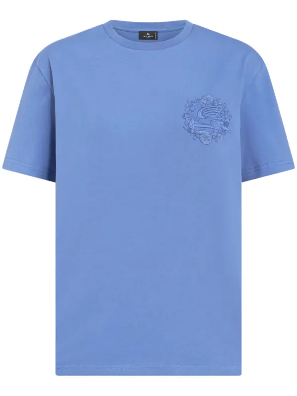 Tシャツ・カットソー ETRO COTTON JERSEY T-SHIRT WITH PEGASUS EMBROIDERY Etro T-shirt With Pegasus Embroidery | italist