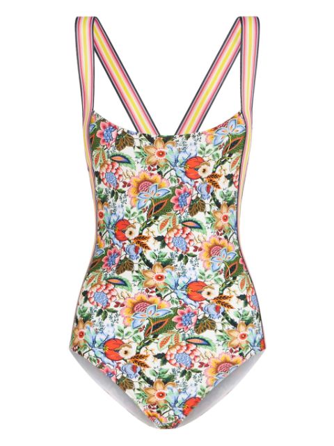 ETRO Bouquet-print open-back swimsuit