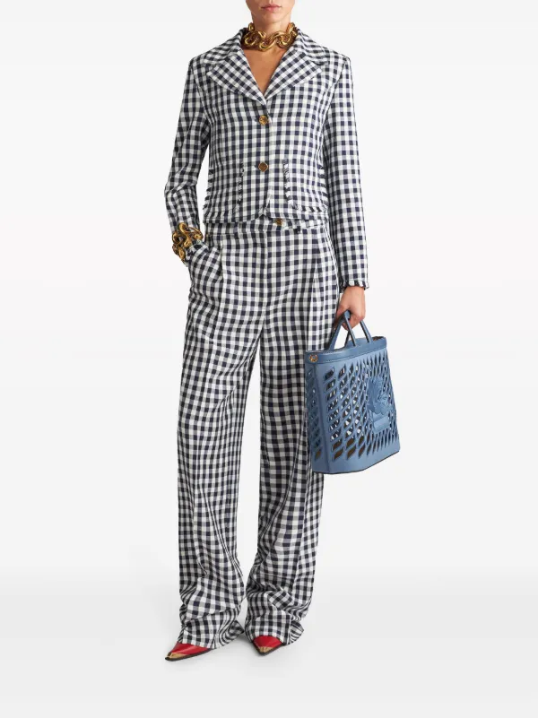 Checked short jacket on sale