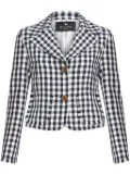 ETRO gingham-check short jacket - Blue