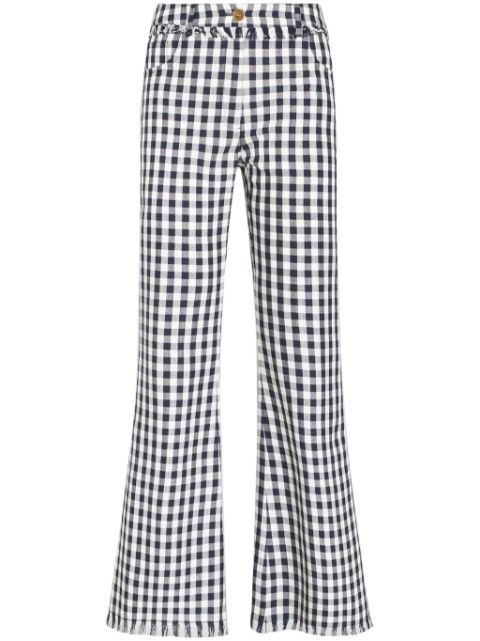 ETRO gingham-check flared trousers Women