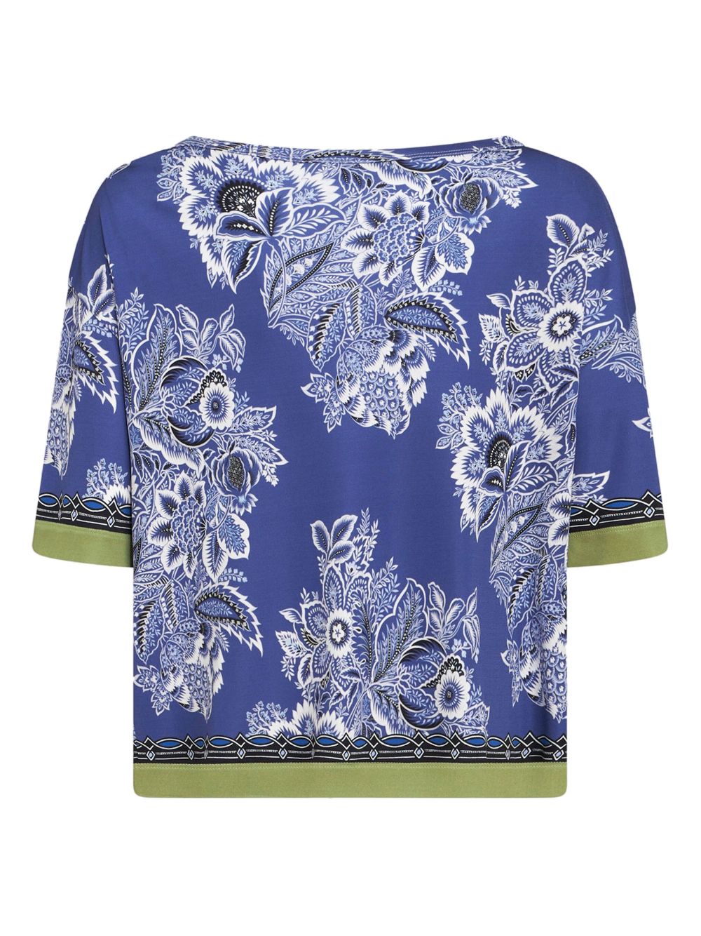 ETRO floral-print contrasting-trim blouse Women