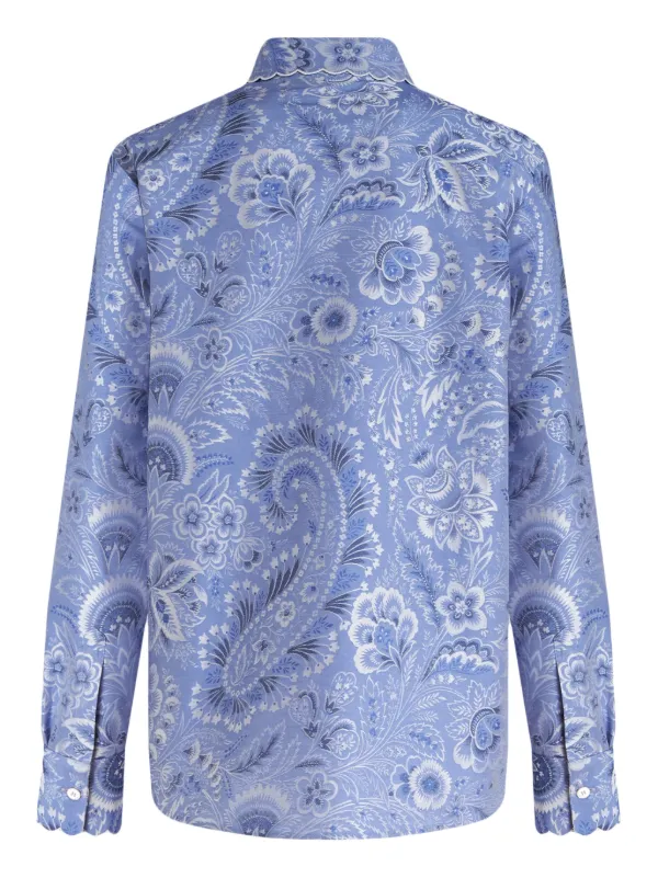 【関税&送料込】Etro Light Blue Cotton Oversize Shirt ETRO paisley-print Poplin Shirt | Blue | FARFETCH