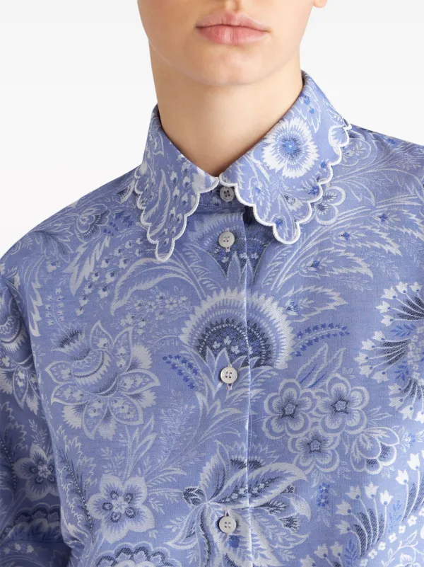ETRO paisley-print Poplin Shirt | Blue | FARFETCH