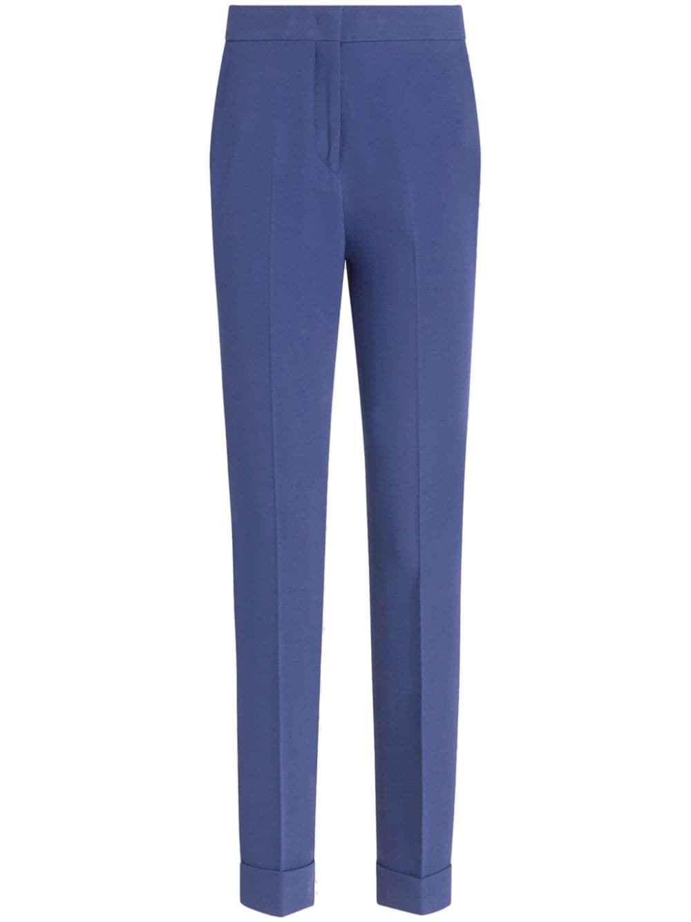 Shop Etro Tailored Cady Cigarette Trousers In Blue