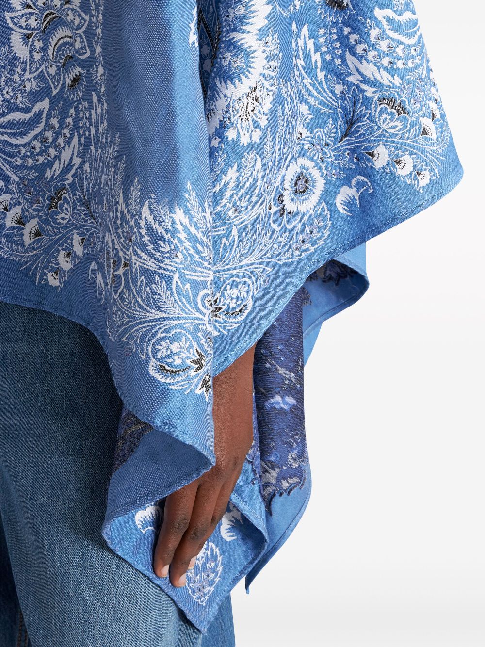 ETRO floral-jacquard draped cape Women