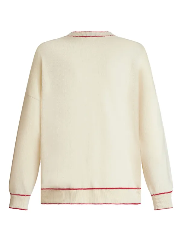 ETRO floral-embroidered Cashmere Blend Jumper | Neutrals
