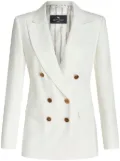 ETRO slub-texture double-breasted blazer - White