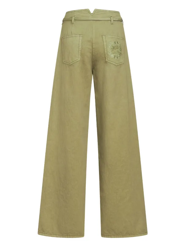 ETRO Jeans a Gamba Ampia Pegaso Con Ricamo | Verde | FARFETCH IT