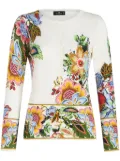 ETRO intarsia-knit silk blend cardigan - White