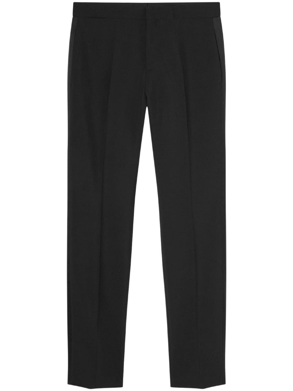 Shop Versace Logo-appliqué Tapered Chino Trousers In Schwarz