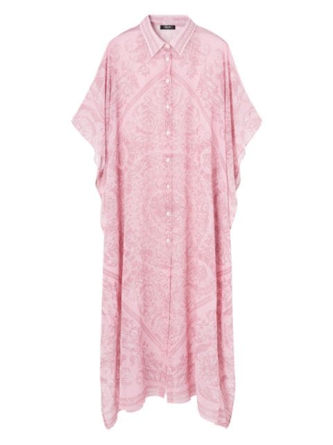 Versace Barocco 印花雪纺沙滩罩衫裙