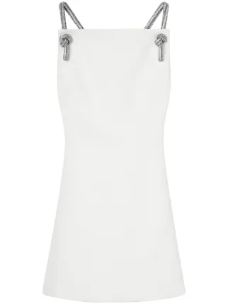 Versace crystal embellished low back Minidress White FARFETCH