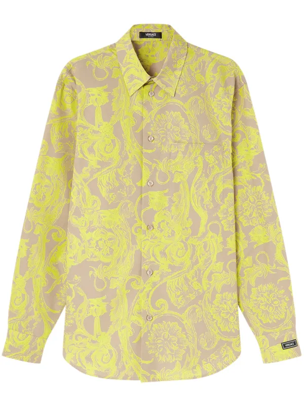 VERSACE バロッコ Tシャツ イエロー SALE)【ヴェルサーチ】フロック バロッコ シルエット イエロー