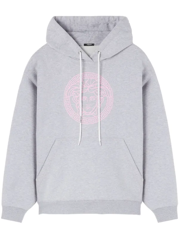 Versace Felpa Medusa Con Cappuccio Grigio FARFETCH IT