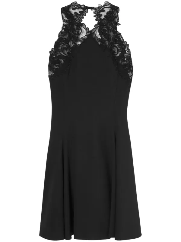 VERSACE バロッコ レース カウル ミニドレス ブラック Versace バロッコレーストリム ミニドレス | ブラック | FARFETCH JP