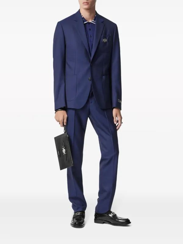 Versace Medusa Head single-breasted Wool Blazer | Blue